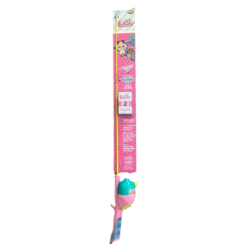 Kid Casters LOL Surprise Fishing Rod & Reel 29.5 Kids Youth Spincast Pole New